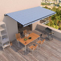 Thumbnail for Gelenkarmmarkise Automatisch 600x350 cm Blau und Weiß