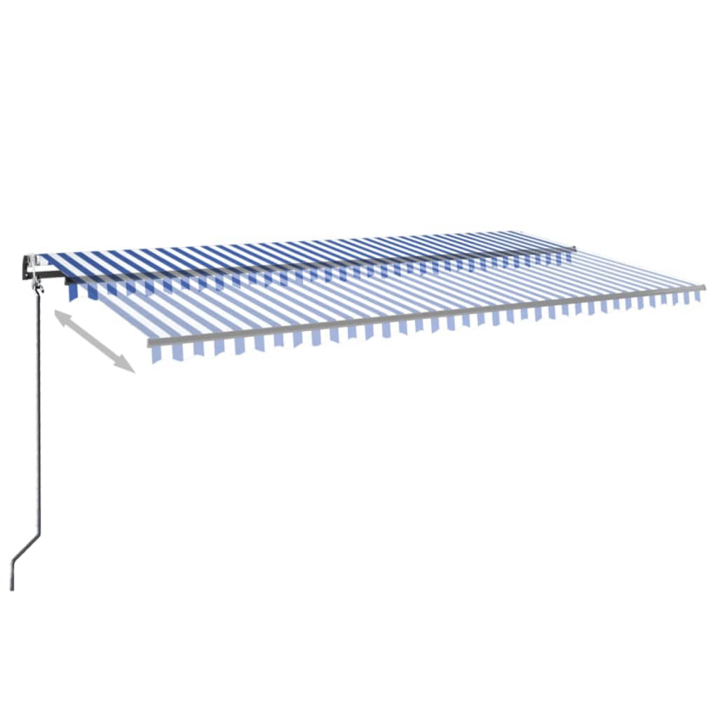 Automatische Markise mit LED & Windsensor 600x350 Blau und Weiß