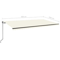 Thumbnail for Automatische Markise mit LED & Windsensor 600x350 cm Creme