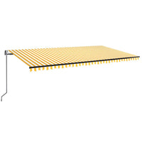 Thumbnail for Automatische Markise mit LED & Windsensor 600x350 cm Gelb/Weiß