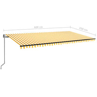 Thumbnail for Automatische Markise mit LED & Windsensor 600x350 cm Gelb/Weiß
