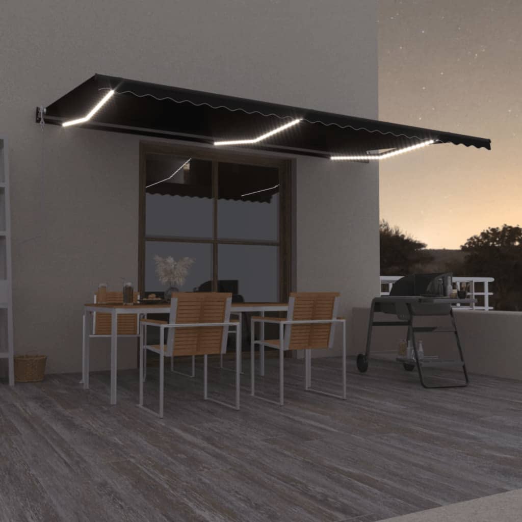 Automatische Markise mit LED & Windsensor 600x350 cm Anthrazit