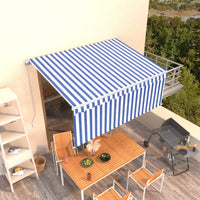Thumbnail for Gelenkarmmarkise Einziehbar mit Jalousie 3x2,5 m Blau und Weiß