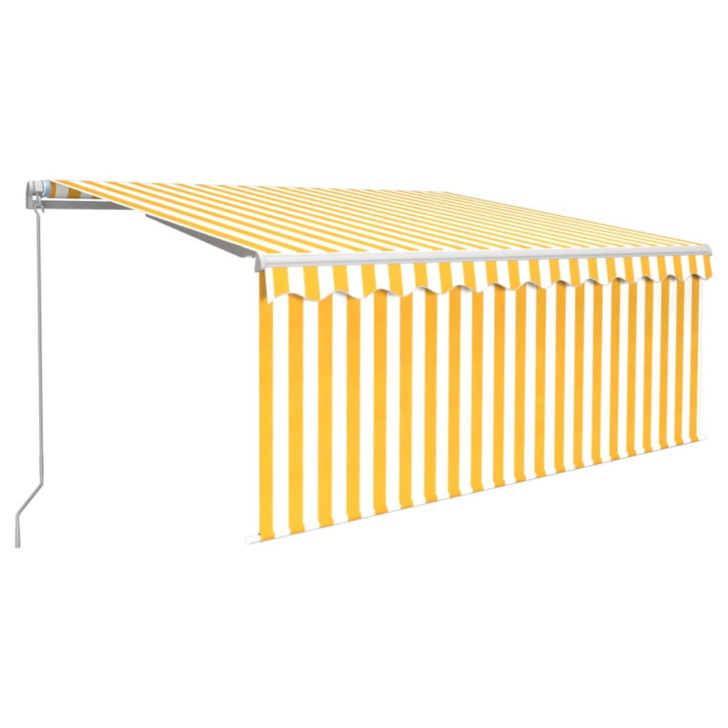 Gelenkarmmarkise Einziehbar mit Jalousie 3x2,5 m Gelb und Weiß