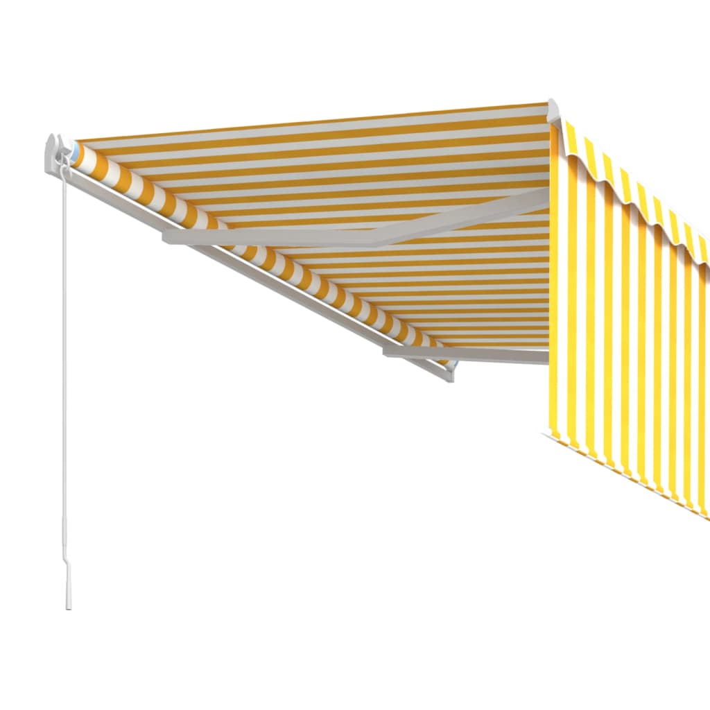 Gelenkarmmarkise Einziehbar mit Jalousie 3x2,5 m Gelb und Weiß