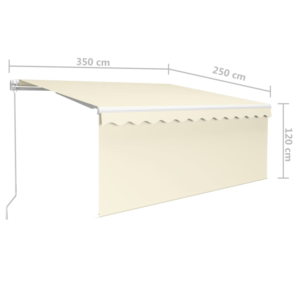 Gelenkarmmarkise Einziehbar mit Jalousie 3,5x2,5 m Creme