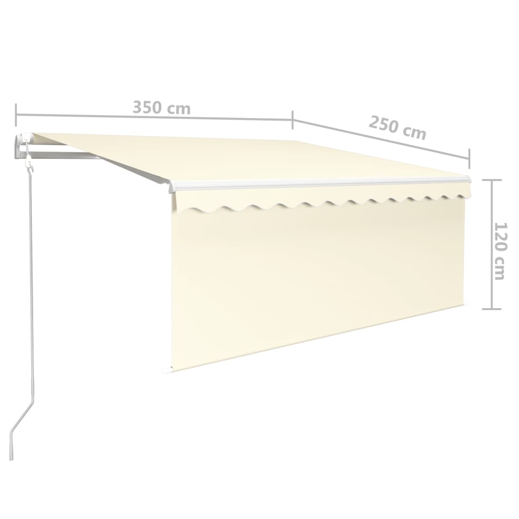 Gelenkarmmarkise Automatisch mit Jalousie 3,5x2,5 m Creme