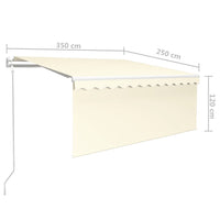 Thumbnail for Gelenkarmmarkise Automatisch mit Jalousie 3,5x2,5 m Creme