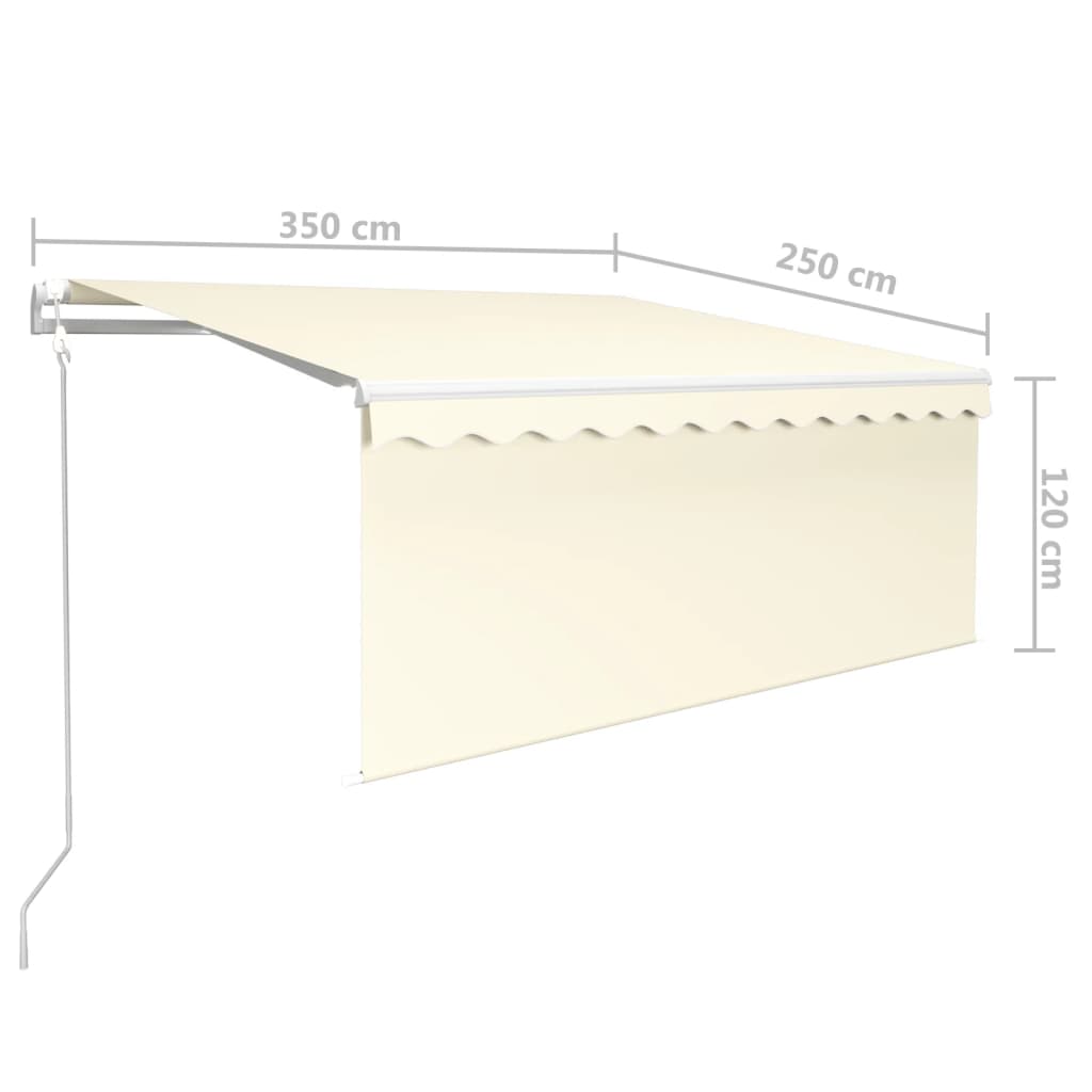 Automatische Markise mit Jalousie LED Windsensor 3,5x2,5m Creme
