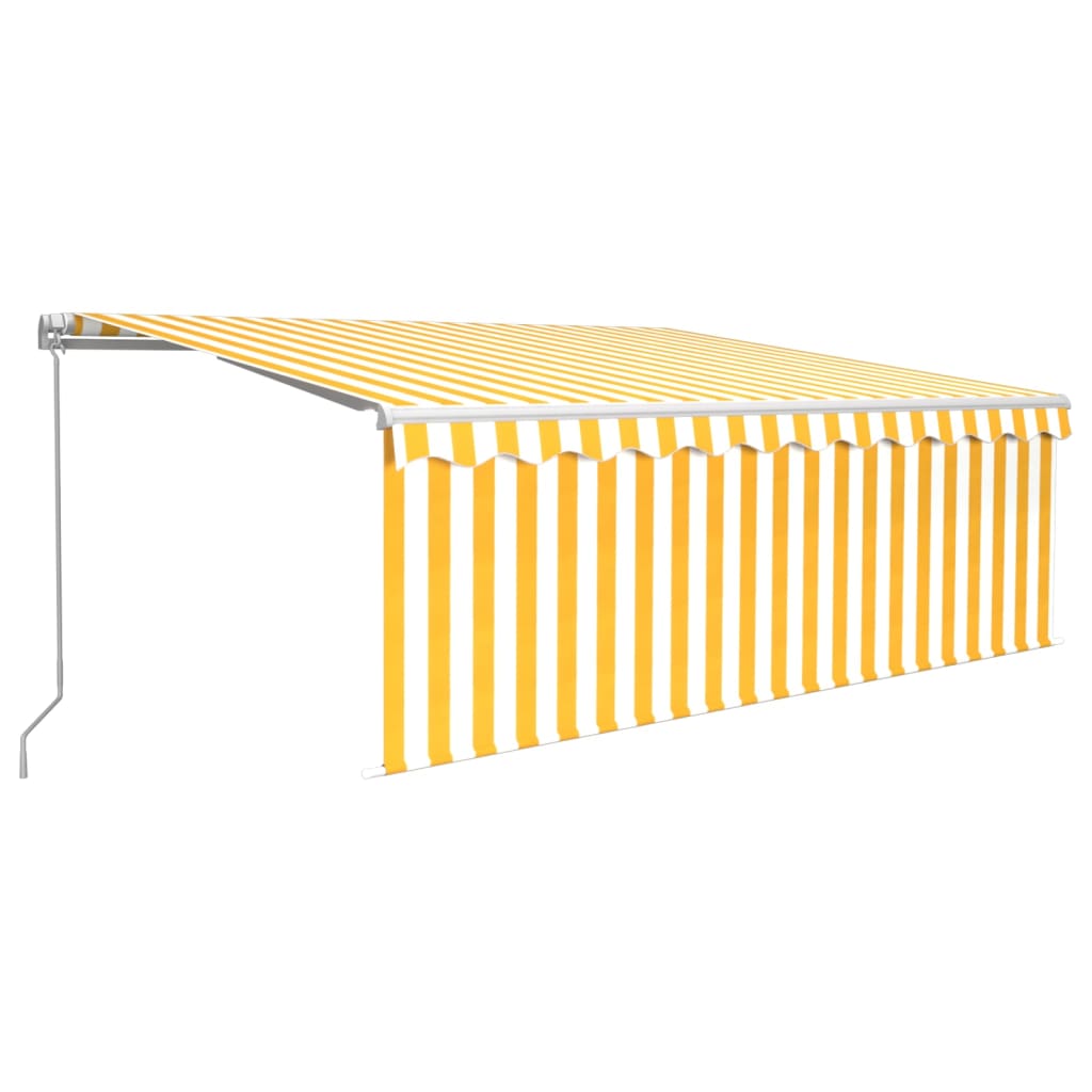 Gelenkarmmarkise Einziehbar mit Jalousie 4x3 m Gelb und Weiß