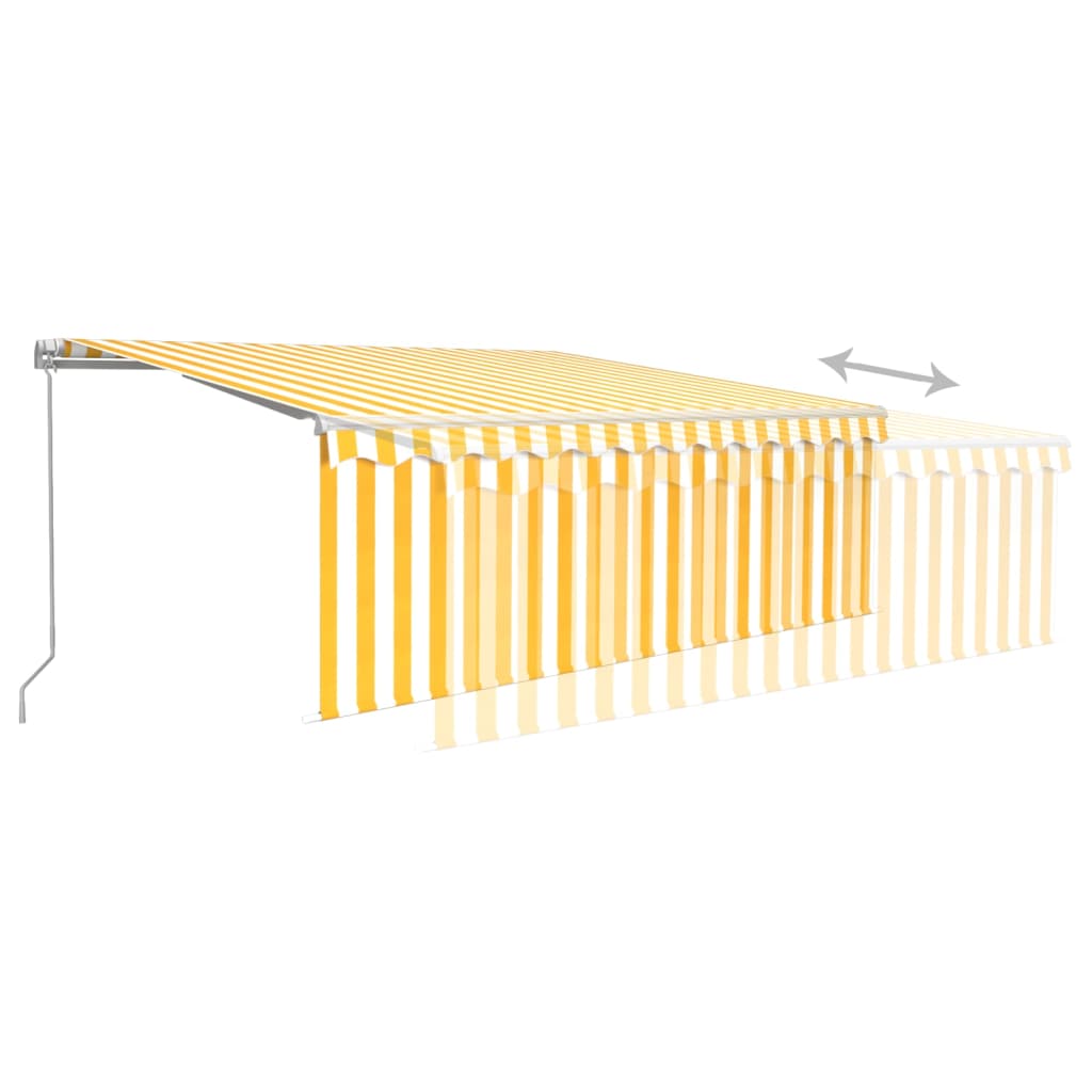 Gelenkarmmarkise Einziehbar mit Jalousie 4x3 m Gelb und Weiß