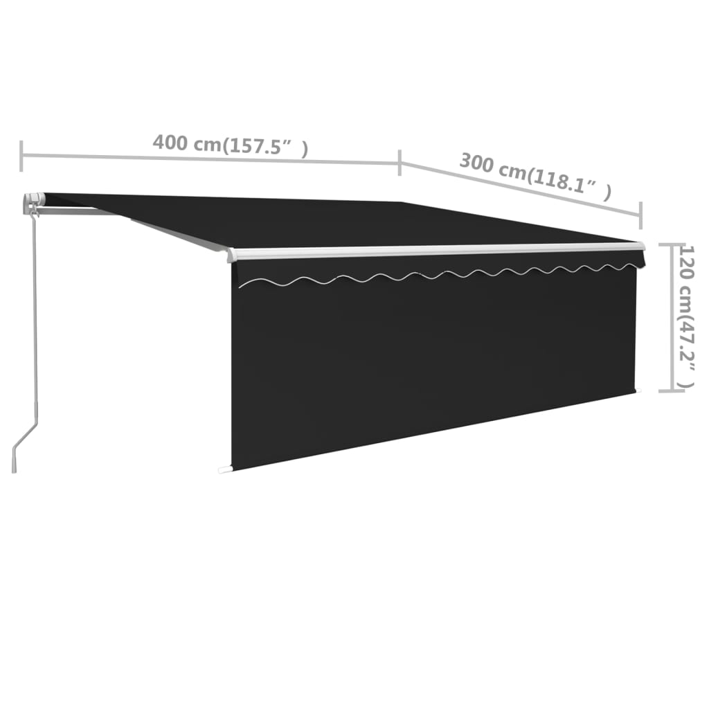 Gelenkarmmarkise Einziehbar mit Jalousie 4x3 m Anthrazit