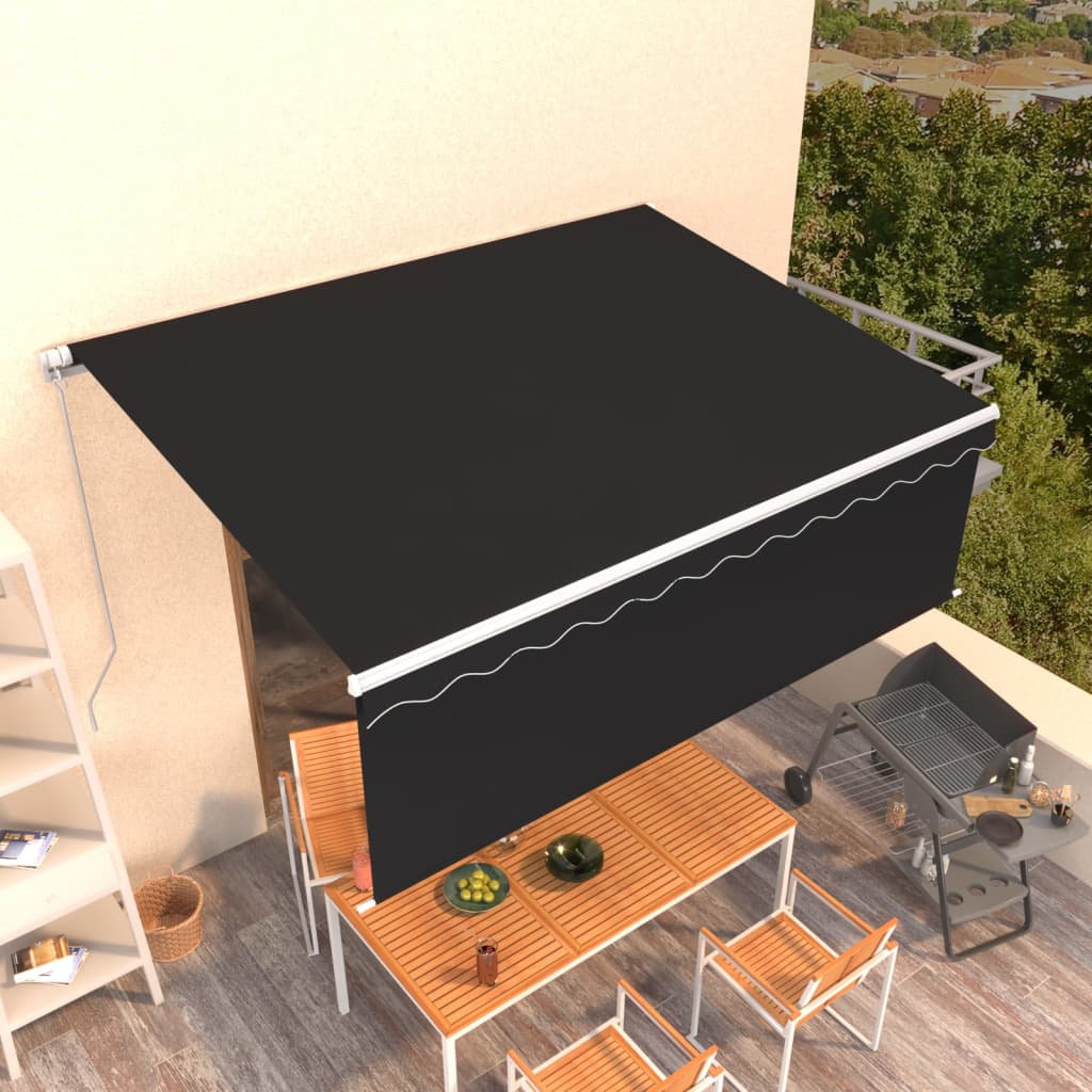 Gelenkarmmarkise Einziehbar mit Jalousie 4x3 m Anthrazit
