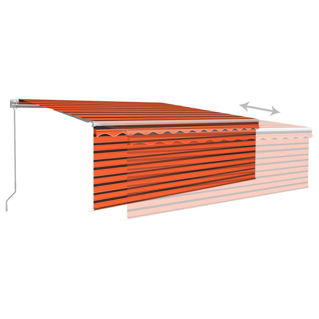Gelenkarmmarkise Einziehbar mit Jalousie 4x3 m Orange und Braun