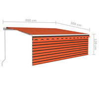 Thumbnail for Gelenkarmmarkise Einziehbar mit Jalousie 4x3 m Orange und Braun