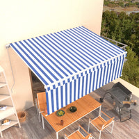 Thumbnail for Gelenkarmmarkise Einziehbar mit Jalousie 4,5x3m Blau und Weiß