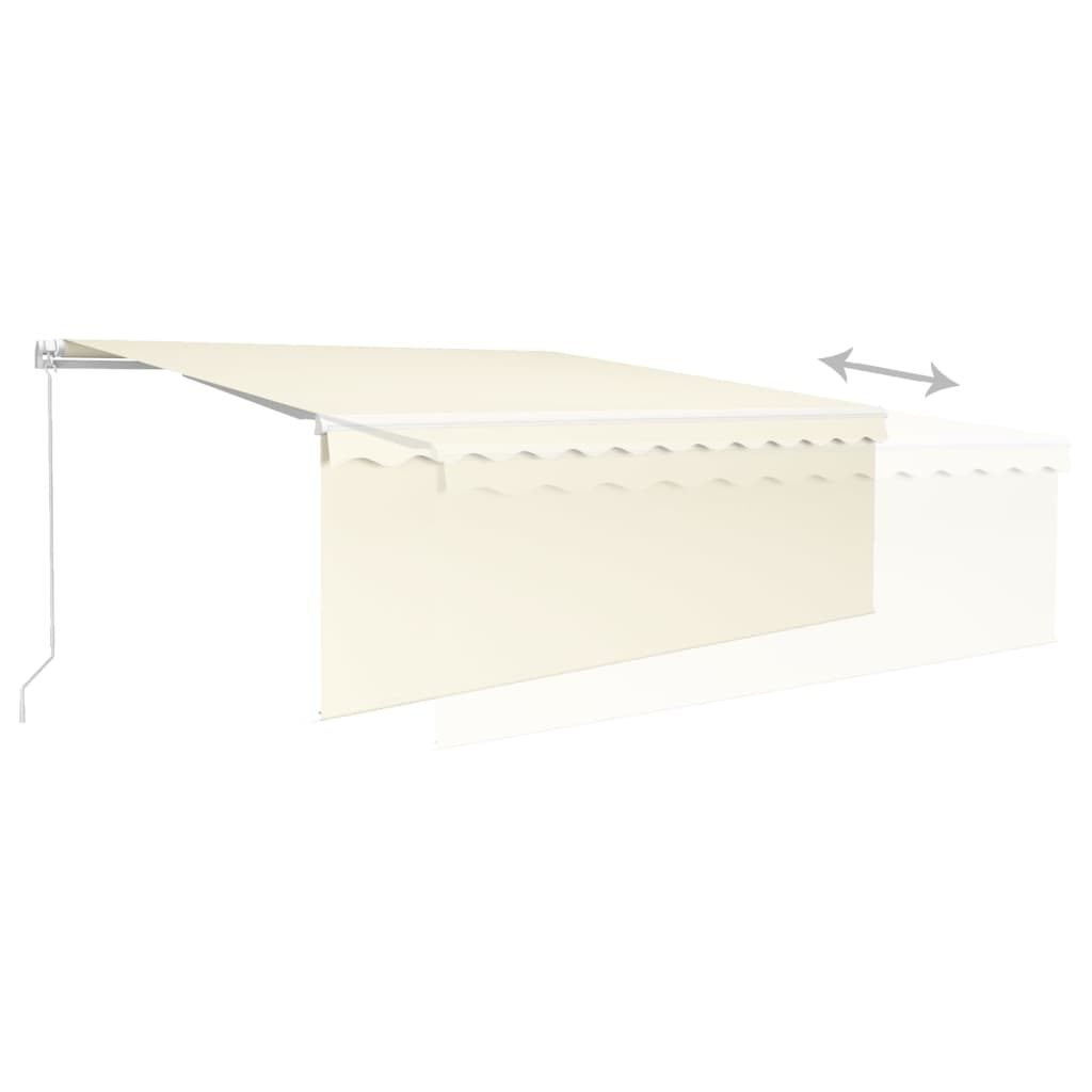 Gelenkarmmarkise Einziehbar mit Volant 4,5x3 m Creme