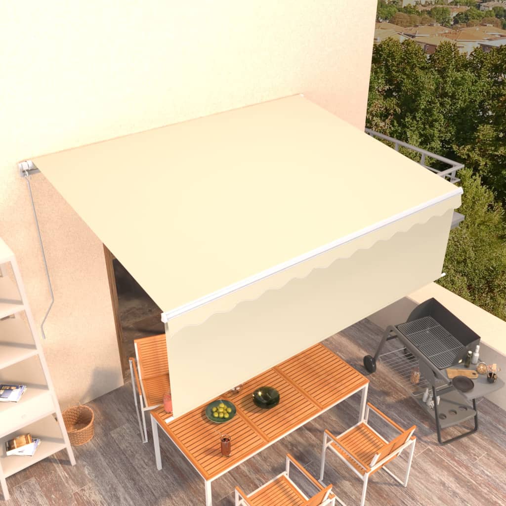 Gelenkarmmarkise Einziehbar mit Volant 4,5x3 m Creme