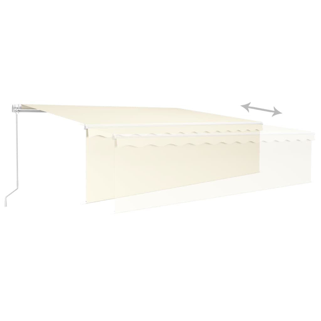 Gelenkarmmarkise Einziehbar mit Jalousie 5x3 m Creme