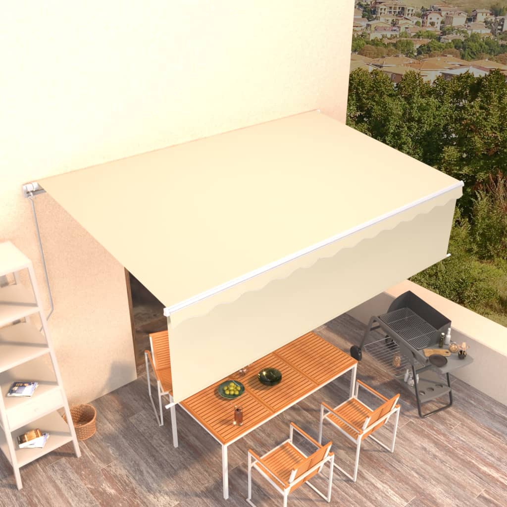 Gelenkarmmarkise Einziehbar mit Jalousie 5x3 m Creme