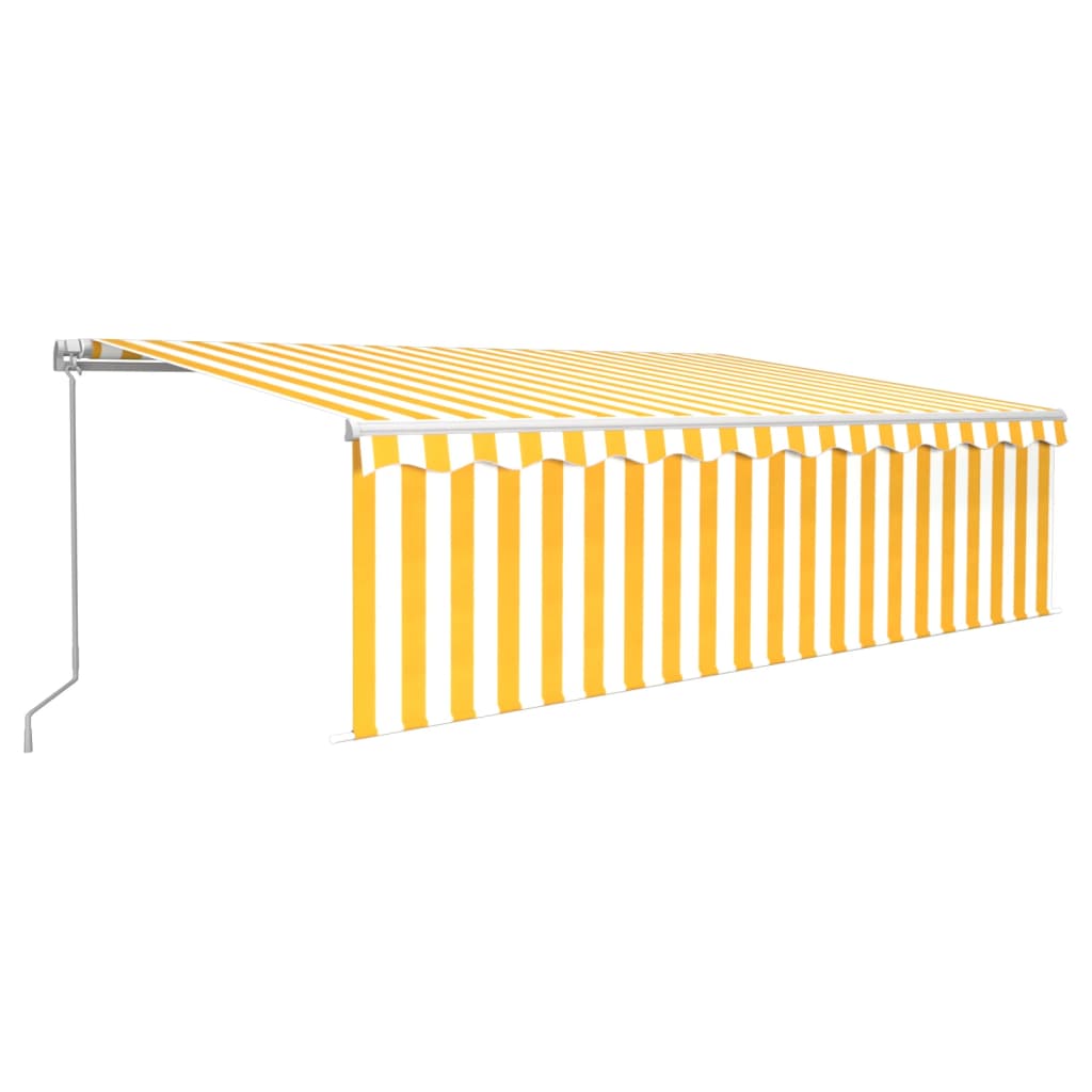 Gelenkarmmarkise Einziehbar mit Jalousie 5x3 m Gelb & Weiß
