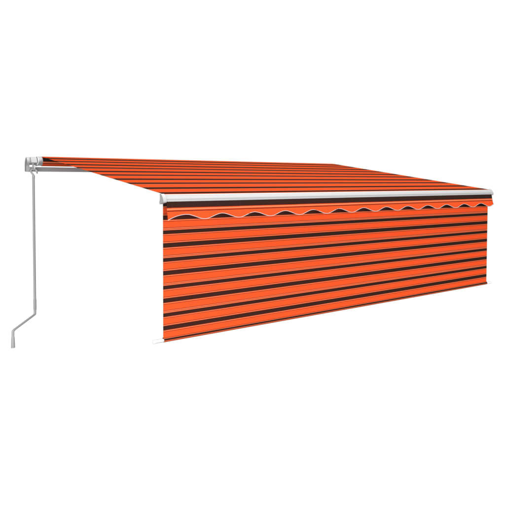 Gelenkarmmarkise Einziehbar mit Jalousie 5x3 m Orange Braun
