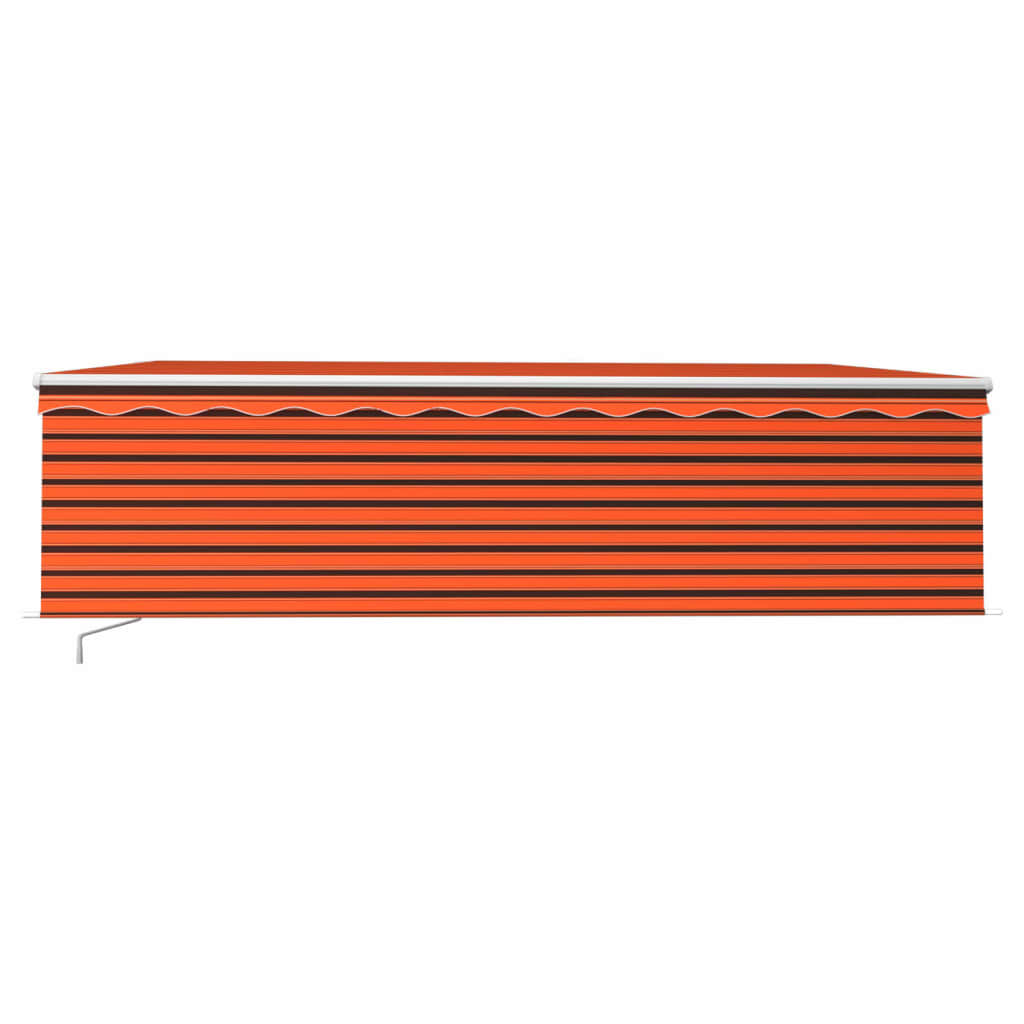 Gelenkarmmarkise Einziehbar mit Jalousie 5x3 m Orange Braun