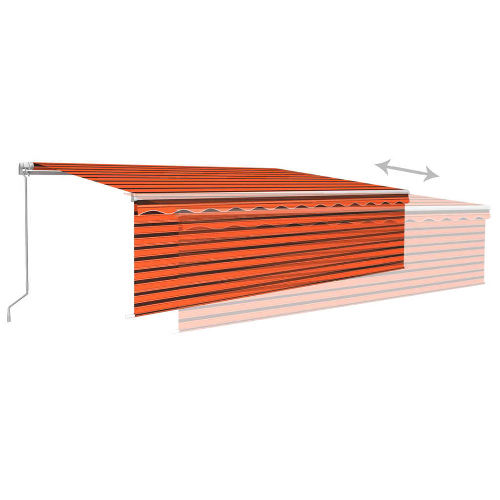 Gelenkarmmarkise Einziehbar mit Jalousie 5x3 m Orange Braun