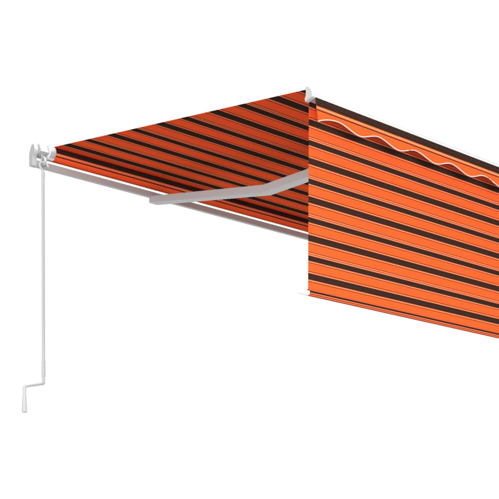 Gelenkarmmarkise Einziehbar mit Jalousie 5x3 m Orange Braun