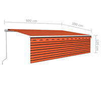 Thumbnail for Gelenkarmmarkise Einziehbar mit Jalousie 5x3 m Orange Braun