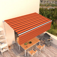Thumbnail for Gelenkarmmarkise Einziehbar mit Jalousie 5x3 m Orange Braun