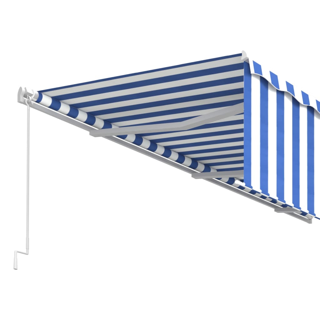 Gelenkarmmarkise Einziehbar mit Jalousie 6x3 m Blau und Weiß