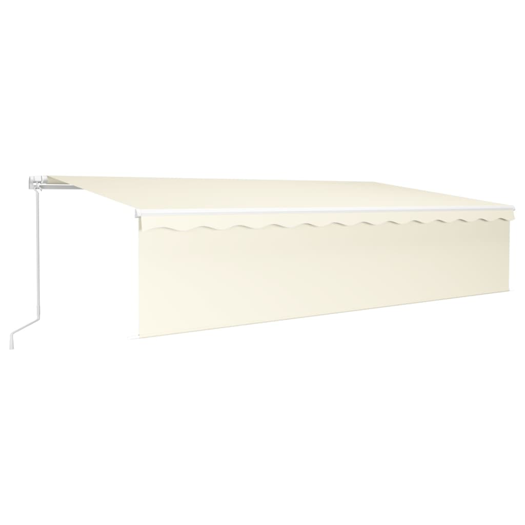 Gelenkarmmarkise Einziehbar mit Volant 6x3 m Creme
