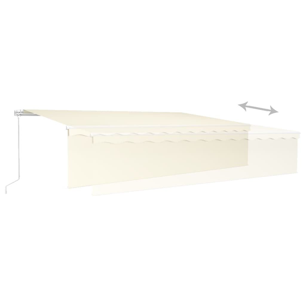 Gelenkarmmarkise Einziehbar mit Volant 6x3 m Creme