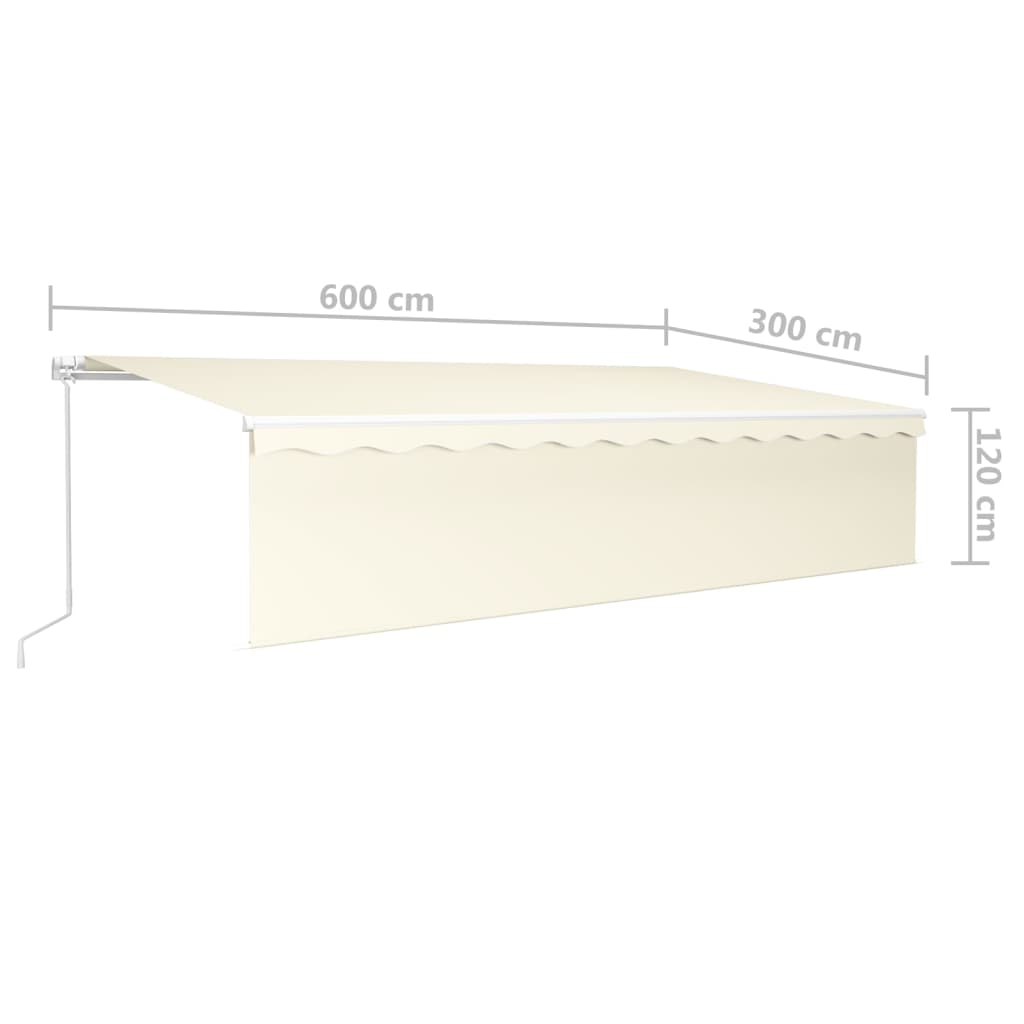 Gelenkarmmarkise Einziehbar mit Volant 6x3 m Creme