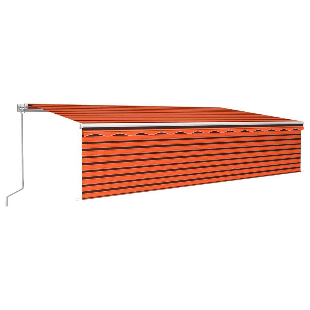Gelenkarmmarkise Einziehbar mit Jalousie 6x3 m Orange und Braun