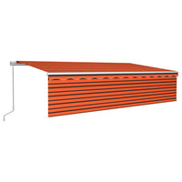 Thumbnail for Gelenkarmmarkise Einziehbar mit Jalousie 6x3 m Orange und Braun