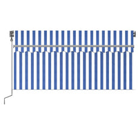 Thumbnail for Gelenkarmmarkise Automatisch mit Jalousie 3x2,5 m Blau und Weiß