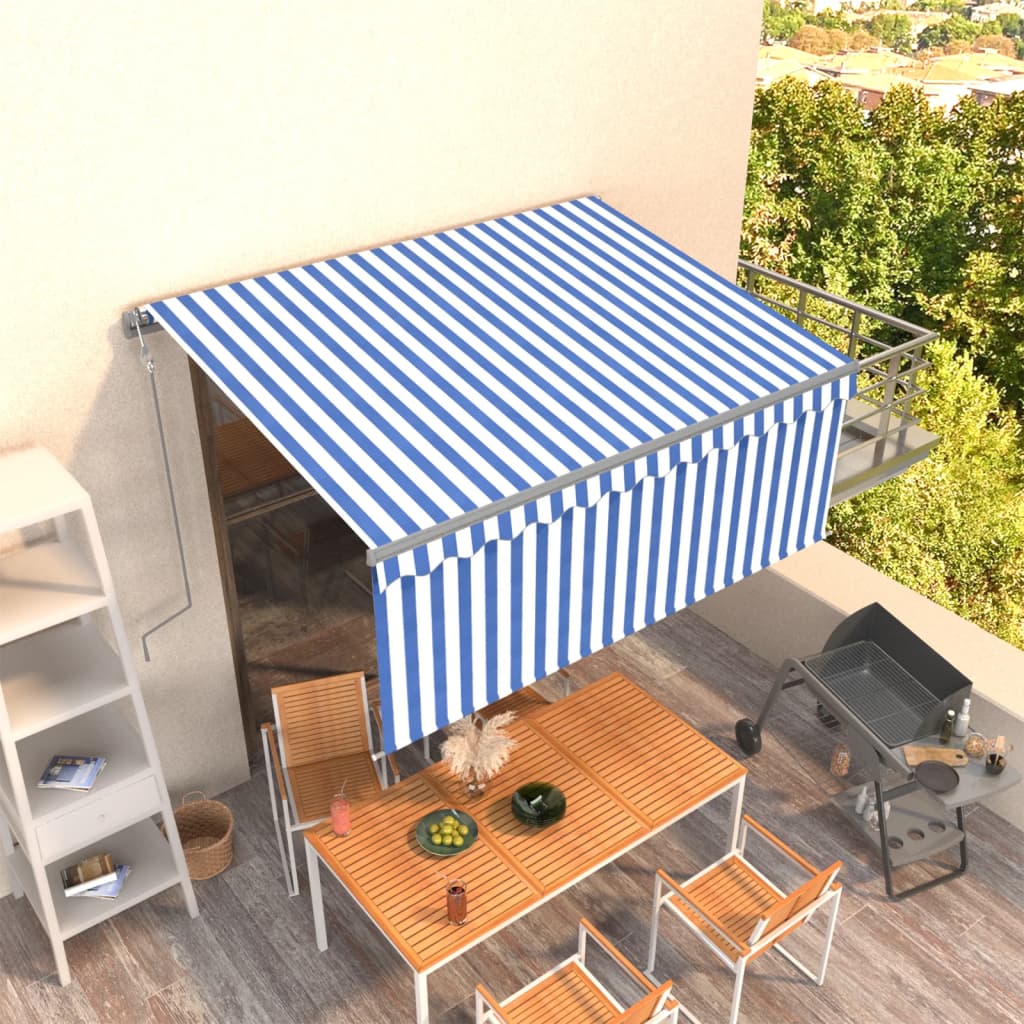 Gelenkarmmarkise Automatisch mit Jalousie 3x2,5 m Blau und Weiß