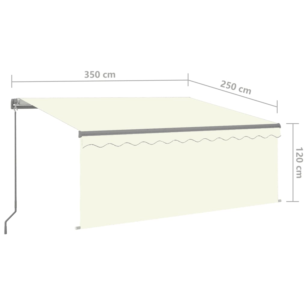 Gelenkarmmarkise Einziehbar mit Jalousie LED 3,5x2,5 m Creme