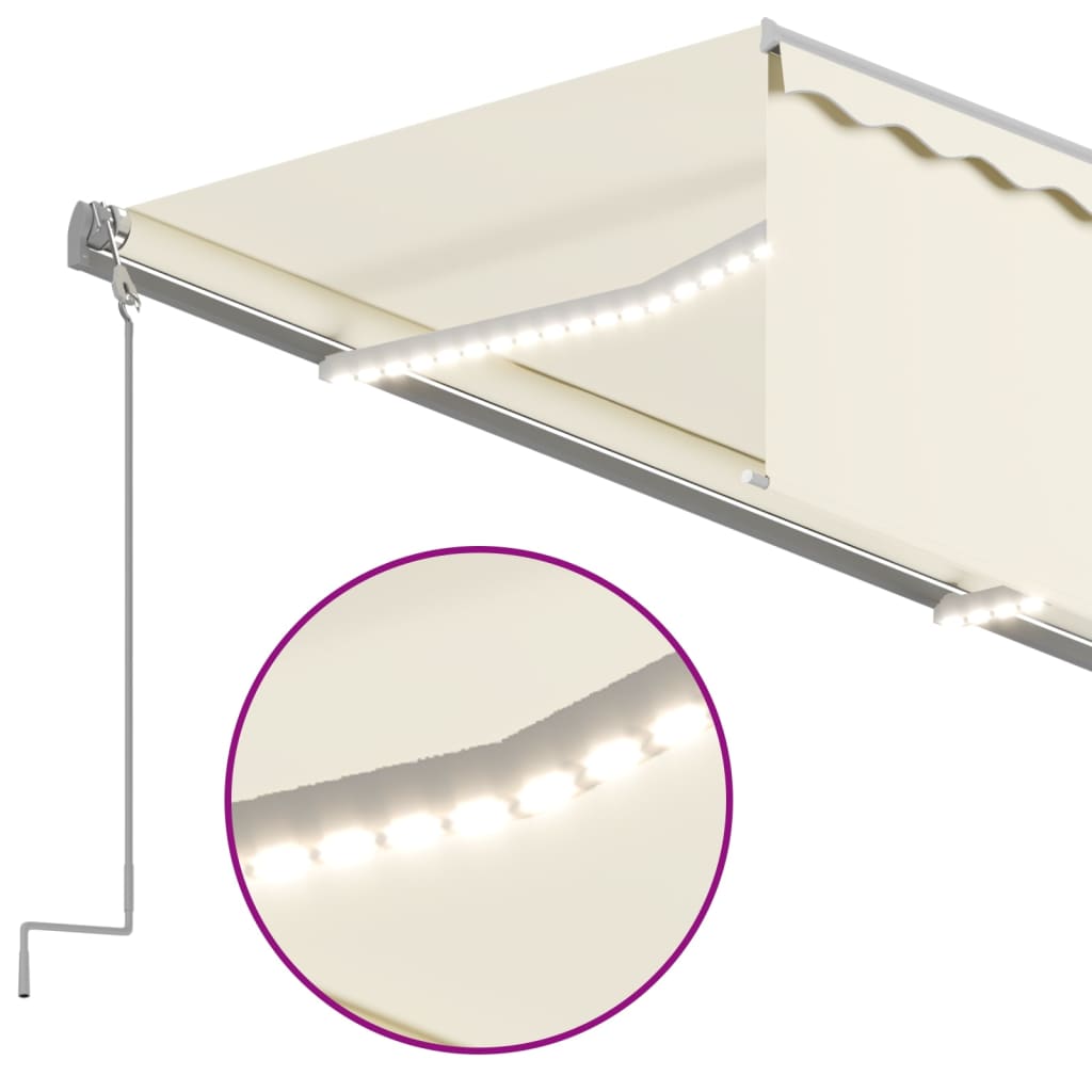 Automatische Markise mit Jalousie LED Windsensor 3,5x2,5m Creme