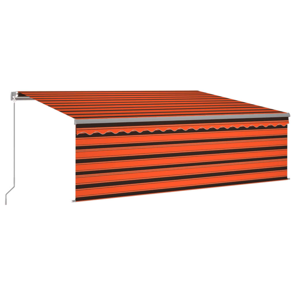 Gelenkarmmarkise Einziehbar mit Jalousie 4x3 m Orange und Braun