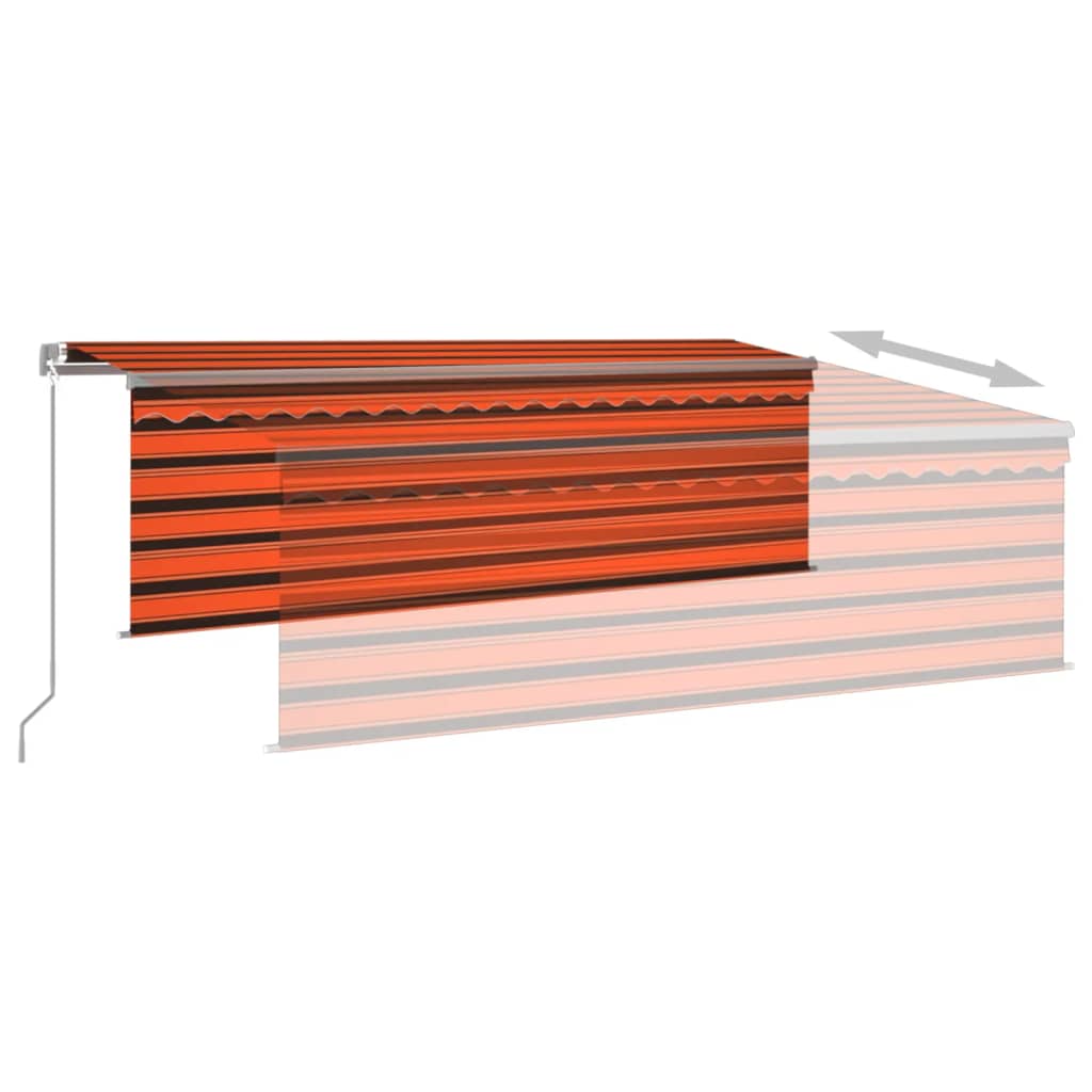 Gelenkarmmarkise Einziehbar mit Jalousie 4x3 m Orange und Braun