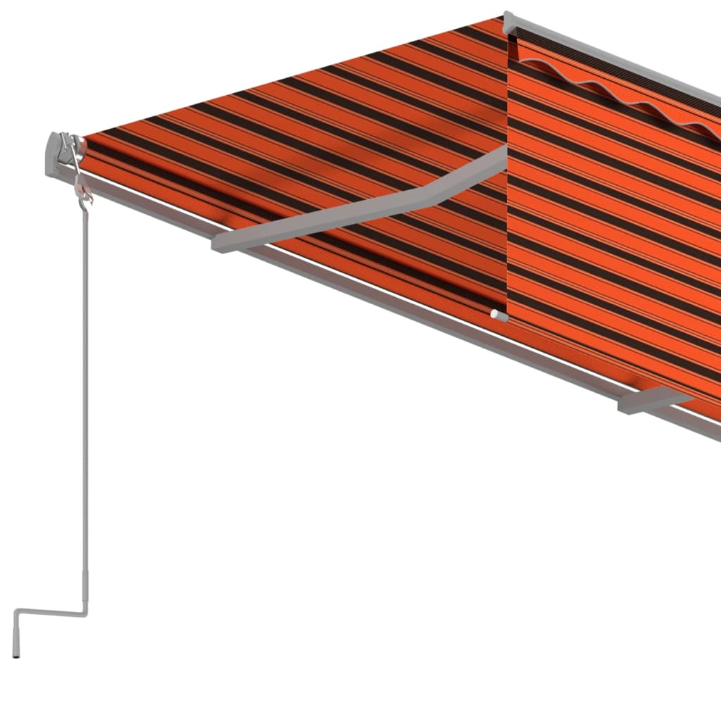 Gelenkarmmarkise Einziehbar mit Jalousie 4x3 m Orange und Braun