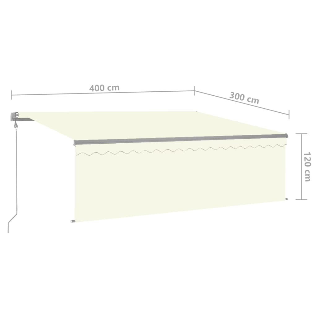 Automatische Markise mit Jalousie LED & Windsensor 4x3 m Creme