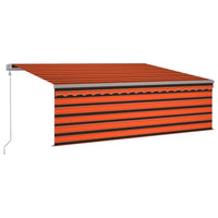 Thumbnail for Automatische Markise Jalousie LED Windsensor 4x3 m Orange Braun