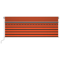 Thumbnail for Automatische Markise Jalousie LED Windsensor 4x3 m Orange Braun