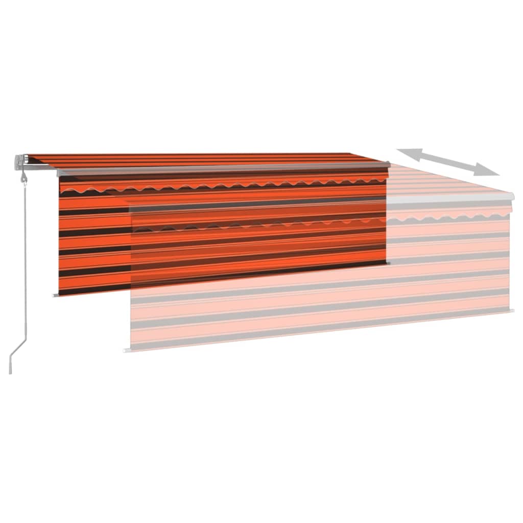 Automatische Markise Jalousie LED Windsensor 4x3 m Orange Braun