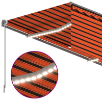 Thumbnail for Automatische Markise Jalousie LED Windsensor 4x3 m Orange Braun
