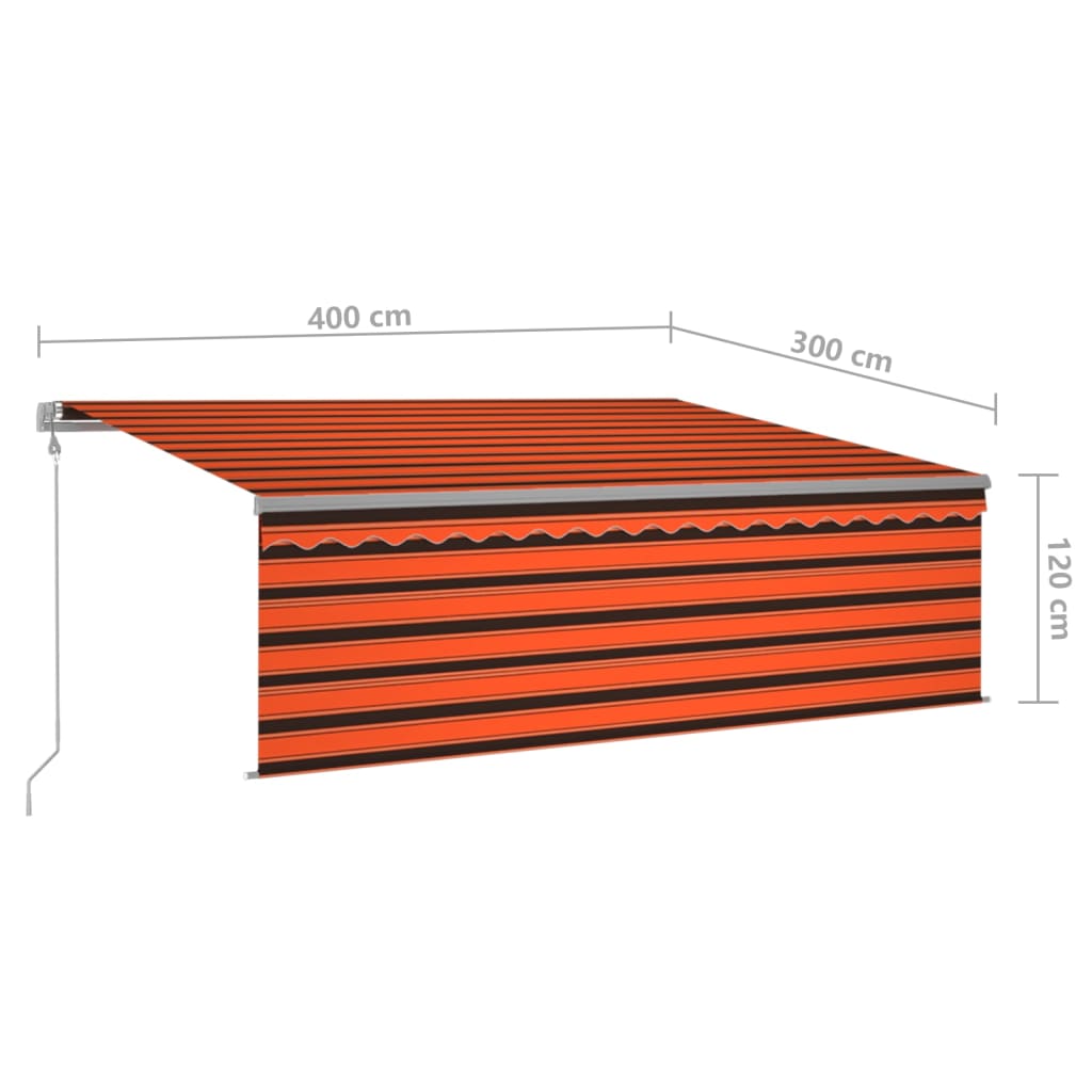 Automatische Markise Jalousie LED Windsensor 4x3 m Orange Braun